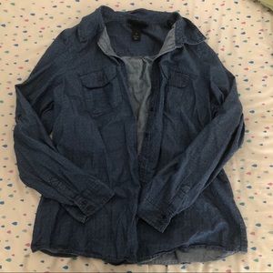 Lane Bryant Polka Dot Button Up